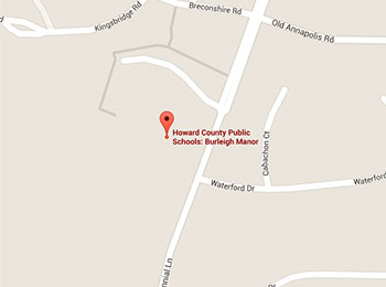 Map image: Burleigh Manor Middle School location