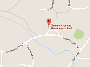 Map image: Clemens Crossing Elementary School location