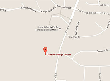 Map image: Centennial High School location