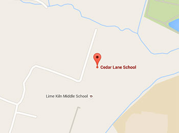 Map image: Cedar Lane School location