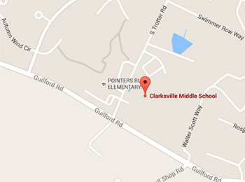 Map image: Clarksville Middle School location