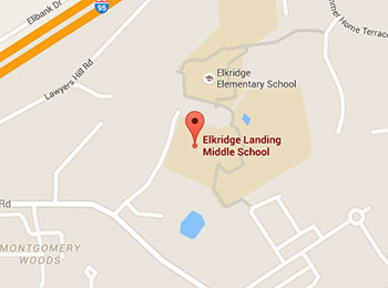 Map image: Elkridge Landing Middle School location