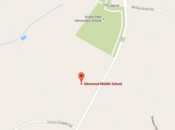 Map image: Glenwood Middle School location