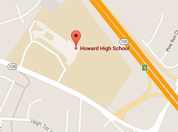Map image: Howard High School location