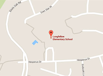 Map image: Longfellow Elementary School location