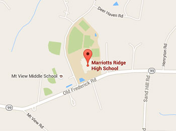 Map image: Marriotts Ridge High School location