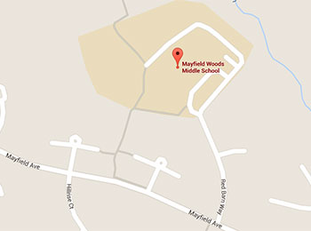 Map image: Mayfield Woods Middle School location