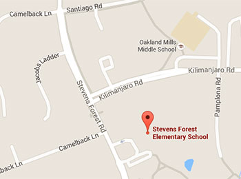 Map image: Stevens Forest Elementary School location