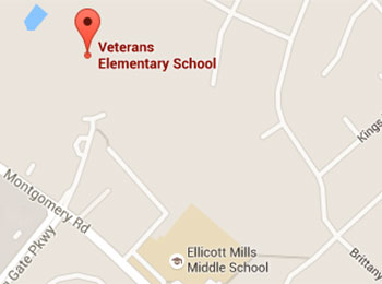 Map image: Veterans Elementary School location