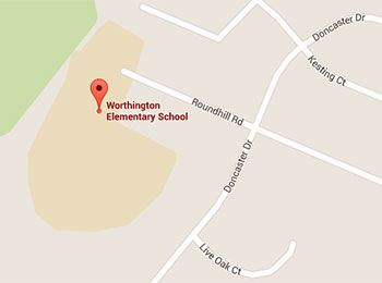 Map image: Worthington Elementary School location
