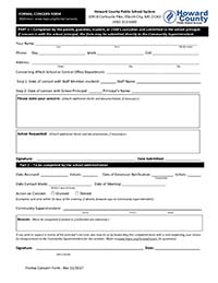 First page of the Formal Concern Form PDF